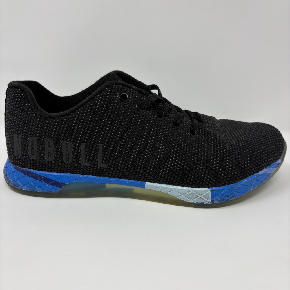 NOBULL SuperFabric Trainer Mens Size 8 Black Blue Athletic Running Shoes